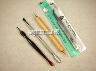 4pcs Nail Art Tool Cuticle Clippers Dotting Pen Nipper  
