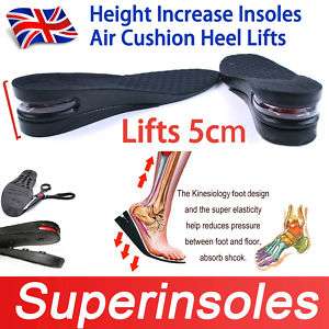 Air Cushion Heel Lift Insoles Height Adjustable  