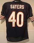 GALE SAYERS AUTOGRAPHED/SIGNED CHICAGO BEARS NAVY SIZE XL JERSEY W/HOF 