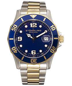 Stuhrling Original Clipper Mens Blue Dial Steel Watch  