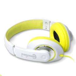 ConnectLand Over Ear Headset [OEM] CL AUD63033, White / Lime 