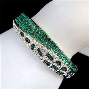 Fresh Green Hot Bracelet Cuff Bangle Swarovski Crystal  