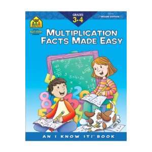  School Zone 2214 Multiplication Facts Made Easy 3 4 