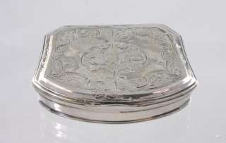RARE Old 1700s American Coin Silver Engraved Snuff Box  