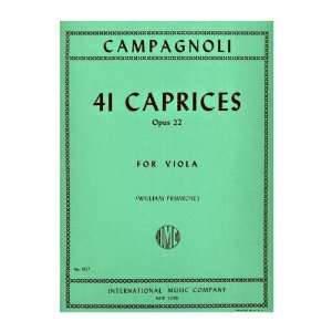  41 Caprices, Opus 22 for Viola by Bartolemeo Campagnoli 