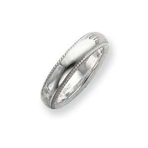  SS 5mm Millgrain Comfort Fit Band Size 4.5 Jewelry