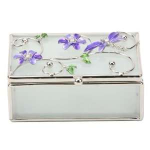  Purple Dragonfly and Diamante Glass Trinket Box Gift