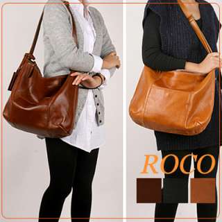   KOREA]Genuine real leather medium size ROCO handbag shoulder bag purse