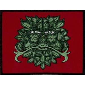  Green Man Embroidered Patch 13cm x 10cm (approx) 5 x 4 