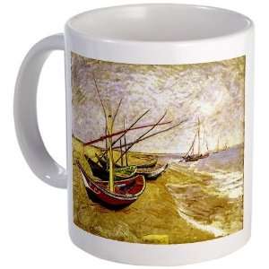  Van Gogh Fishing Boats on Beach Fine art Mug by  