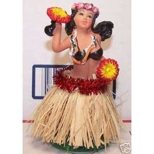    Hawaiian Hula Girl natural Uli Uli Dashboard Doll 2652 Automotive