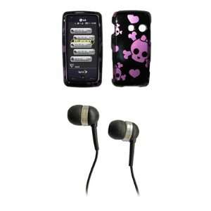  LG Rumor Touch LN510 Premium Black and Pink Bow Skull 