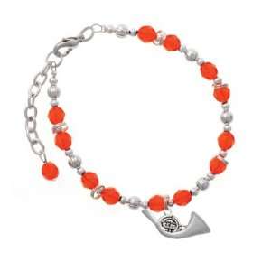 French Horn Orange Czech Glass Beaded Charm Bracelet [Jewelry]