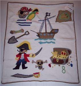 Artwalk Baby Blanket Knit Pirate Treasure Map Lined New  