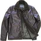 ALFIE BOBO Leather Bomber Jacket Perforated Zip Front Olive Brown Mens 