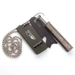   Emergency Kit Whistle Magnesium Flint Stone Fire Starter Lighter