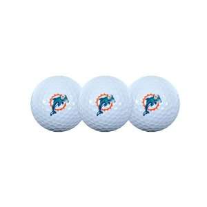  Miami Dolphins Set of 3 Golf Balls