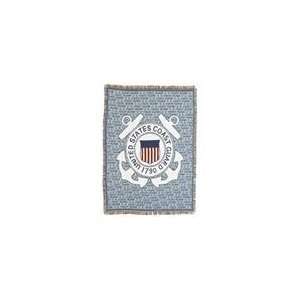  U.S. Coast Guard Military Pictorial Afghan Throw Tapestry 