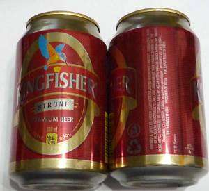 KINGFISHER Strong BEER can INDIA 330ml Collect Red b  