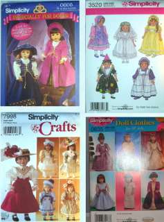 18 American Girl Doll Clothes SEW PATTERN Historic Period Costume 