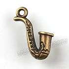 50x wholesale antique bronze charms pipe pendants fit necklace 