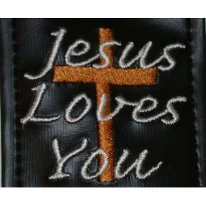  LM Products 3 Embroidered Jesus Love You Designer Guitar Strap 