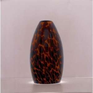   Sconce with Oval Shaped Spotted Amber Glass Shade