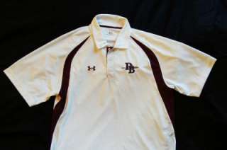 Mens UNDER ARMOUR white HEAT GEAR Loose Fit Sports Polo Collar Shirt L 