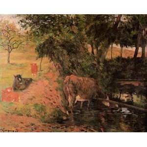  Oil Painting Landscape with Cows in an Orchard Paul 