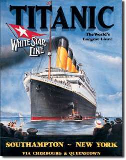 Titanic White Star Poster Tin Sign Reproduction  