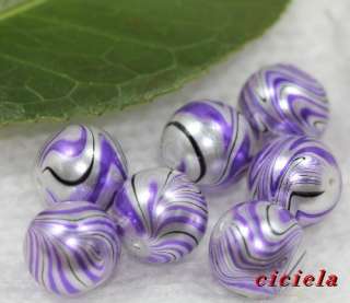 Wholesale 10/50pcs LAMPWORK Water ripple crystal glass art Beads 12mm 