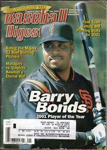 2002 Baseball Digest Barry Bonds San Francisco Giants  
