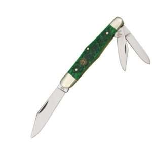   Whittler Pocket Knife with Green Pick Bone Handles