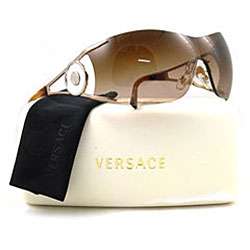 Versace VE 2086 Womens Rimless Wrap Sunglasses  