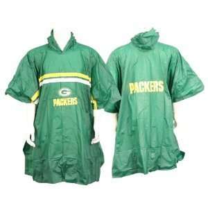  Green Bay Packers NFL Waterproof Hooded Rain Poncho   Size 