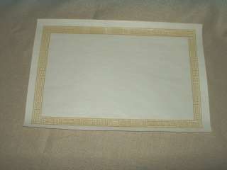   Key Yellow Golden Color Margin White Paper Placemats 9 x 13.5  