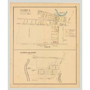 Original 1892 Antique Map Bundle of 3~ Nashua (Ward 6), insert of 