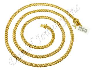 Men Miami Cuban Curb Link Chain 30 28 26 24 22 14k gold Necklace 