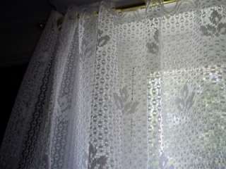 WHITE HEART TIER LACE CURTAIN DESIGN 60 X 24 WLS334  