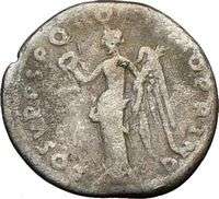   105AD Ancient Authentic Genuine Silver Roman Coin VICTORY  