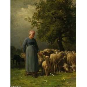   Charles Emile Jacque   24 x 32 inches   The Missing Flock Home