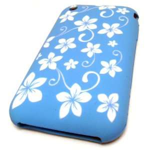  Apple iPhone 3 3G 3GS Baby Blue Hawaii Flower Design Soft 