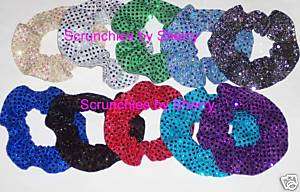 Sequin Dots Fabric Hair Scrunchies Scrunchie 13 Colors  
