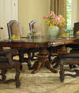 124 Mahogany Dining Table Country French Finish Carved  