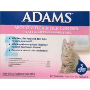  Adams Spot On Flea & Tick Control for Cats & Kittens Under 