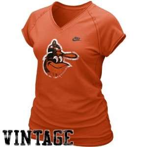   Ladies Orange Cooperstown Bases Loaded T shirt