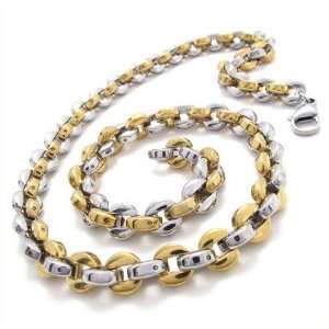  CET Domain SZ11 1141 Gold Titanium Steel Chain Necklace 