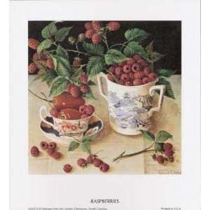    Fruits In Porcelain Raspberries Poster Print