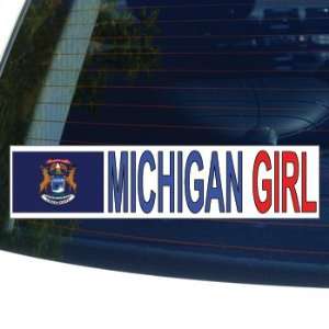  MICHIGAN GIRL   flag   Window Bumper Laptop Sticker 