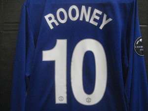   2008 Manchester United Rooney Player Issue C/L L/S Jersey L  